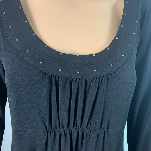 🟣🟣🟣 MICHAEL KORS Women's Size Small Petite Puff Sleeve Studded Tunic Dress - Picture 3 of 9